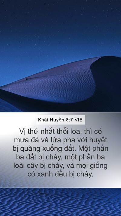 Khải Huyền 8:7 VIE Bible Verse Image