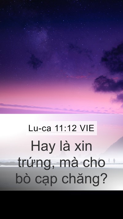 Lu-ca 11:12 VIE Mobile Phone Wallpaper - Hay là xin trứng, mà cho bò cạp - Mobile Bible Verse Wallpaper