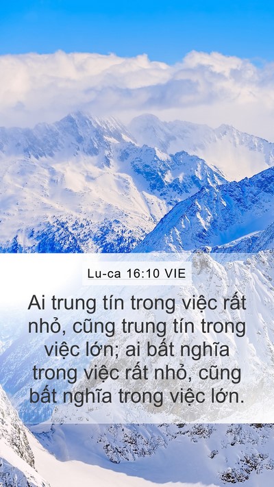 Lu-ca 16:10 VIE Bible Verse Image