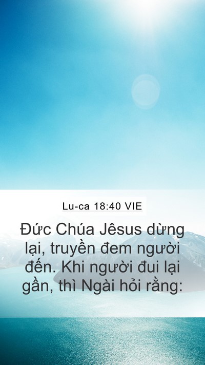 Lu-ca 18:40 VIE Mobile Phone Wallpaper - Đức Chúa Jêsus dừng lại, truyền đem - Mobile Bible Verse Wallpaper