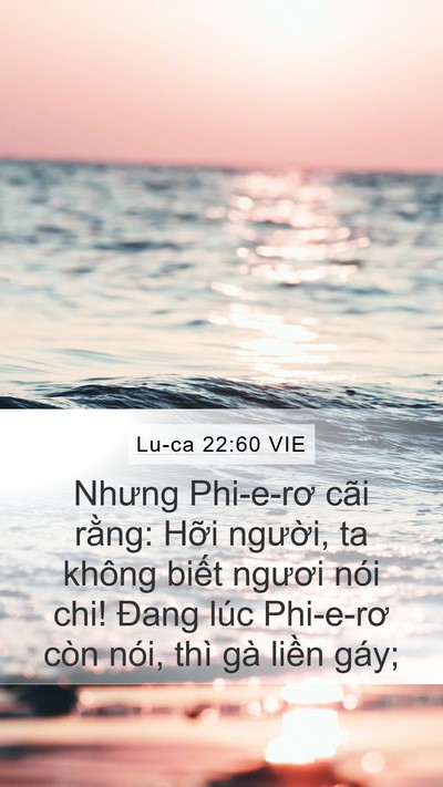 Lu-ca 22:60 VIE Mobile Phone Wallpaper - Nhưng Phi-e-rơ cãi rằng: Hỡi người, ta - Mobile Bible Verse Wallpaper