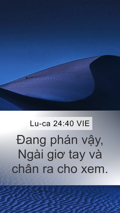 Lu-ca 24:40 VIE Mobile Phone Wallpaper - Đang phán vậy, Ngài giơ tay và chân ra - Mobile Bible Verse Wallpaper