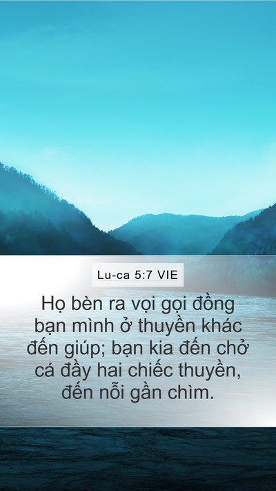 Lu-ca 5:7 VIE Mobile Phone Wallpaper - Họ bèn ra vọi gọi đồng bạn mình ở - Mobile Bible Verse Wallpaper