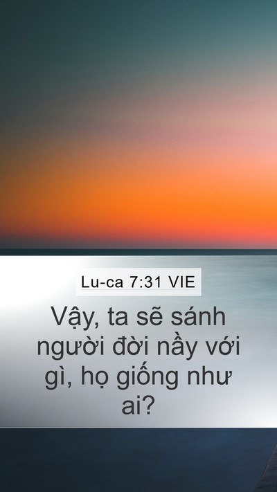 Lu-ca 7:31 VIE Bible Verse Image