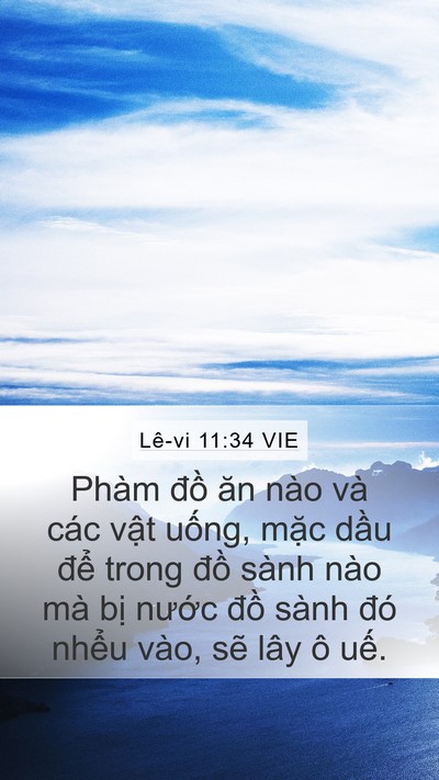 Lê-vi 11:34 VIE Mobile Phone Wallpaper - Phàm đồ ăn nào và các vật uống, mặc - Mobile Bible Verse Wallpaper