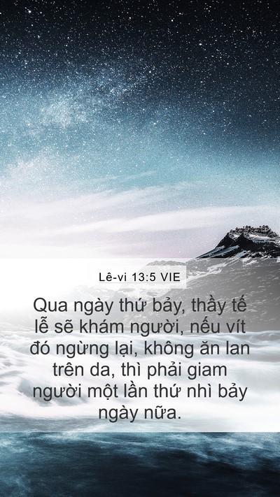 Lê-vi 13:5 VIE Mobile Phone Wallpaper - Qua ngày thứ bảy, thầy tế lễ sẽ - Mobile Bible Verse Wallpaper