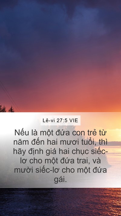 Lê-vi 27:5 VIE Mobile Phone Wallpaper - Nếu là một đứa con trẻ từ năm đến - Mobile Bible Verse Wallpaper