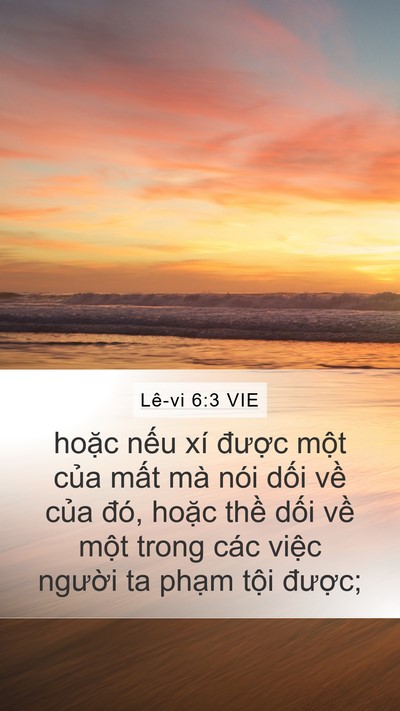 Lê-vi 6:3 VIE Mobile Phone Wallpaper - hoặc nếu xí được một của mất mà - Mobile Bible Verse Wallpaper