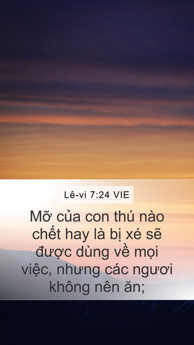 Lê-vi 7:24 VIE Mobile Phone Wallpaper - Mỡ của con thú nào chết hay là bị xé - Mobile Bible Verse Wallpaper