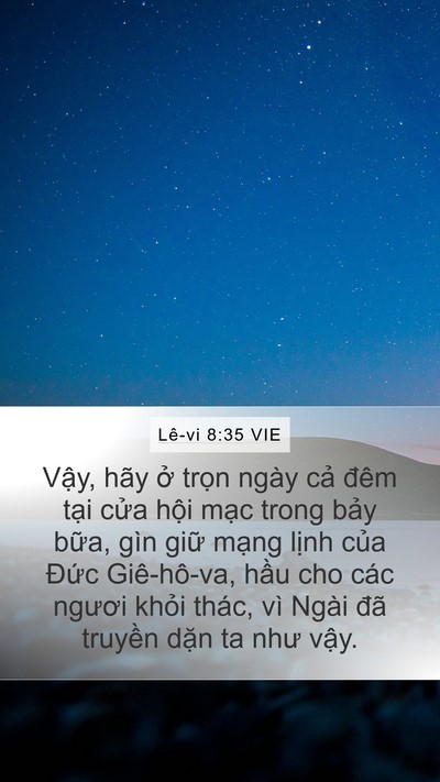 Lê-vi 8:35 VIE Bible Verse Image
