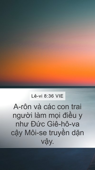 Lê-vi 8:36 VIE Bible Verse Image