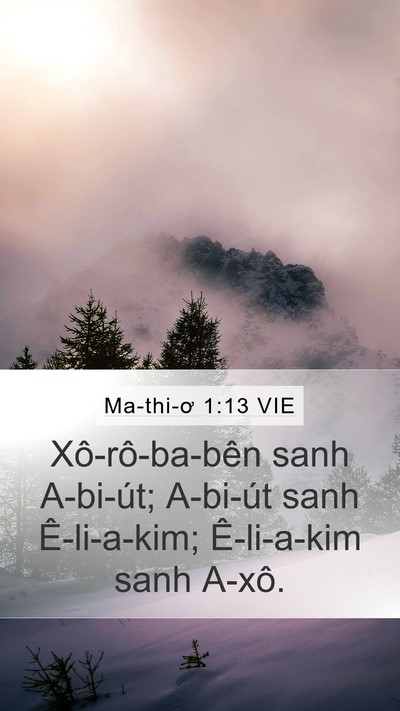 Ma-thi-ơ 1:13 VIE Mobile Phone Wallpaper - Xô-rô-ba-bên sanh A-bi-út; A-bi-út sanh - Mobile Bible Verse Wallpaper