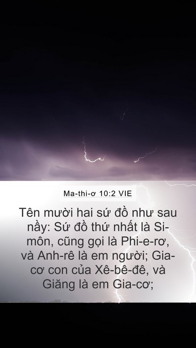 Ma-thi-ơ 10:2 VIE Bible Verse Image