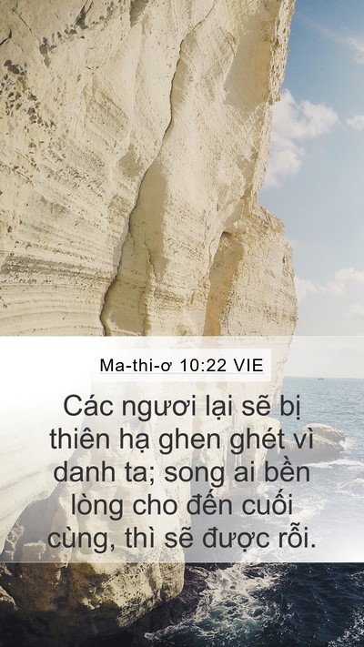 Ma-thi-ơ 10:22 VIE Bible Verse Image