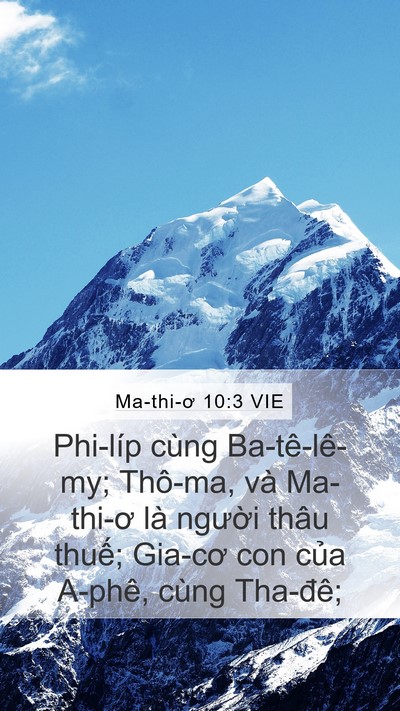 Ma-thi-ơ 10:3 VIE Bible Verse Image