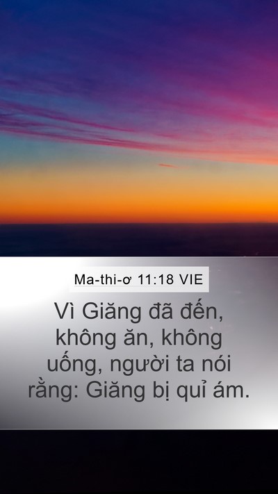 Ma-thi-ơ 11:18 VIE Bible Verse Image