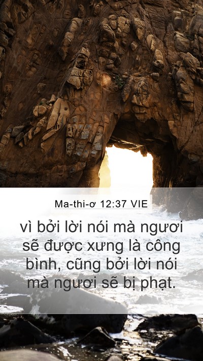 Ma-thi-ơ 12:37 VIE Bible Verse Image