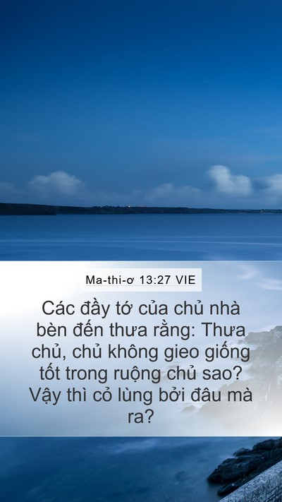 Ma-thi-ơ 13:27 VIE Mobile Phone Wallpaper - Các đầy tớ của chủ nhà bèn đến - Mobile Bible Verse Wallpaper