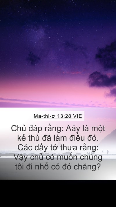 Ma-thi-ơ 13:28 VIE Bible Verse Image