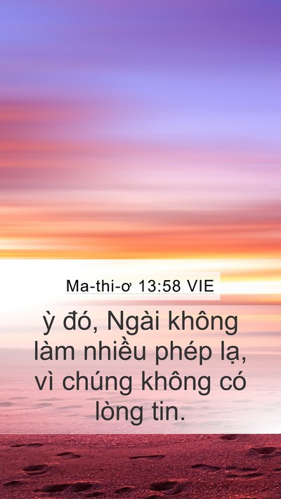 Ma-thi-ơ 13:58 VIE Bible Verse Image