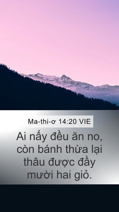 Ma-thi-ơ 14:20 VIE Mobile Phone Wallpaper - Ai nấy đều ăn no, còn bánh thừa lại - Mobile Bible Verse Wallpaper
