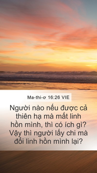 Ma-thi-ơ 16:26 VIE Bible Verse Image