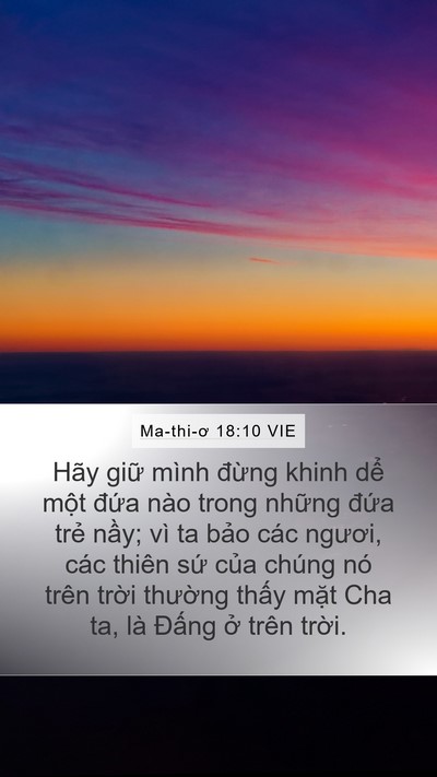 Ma-thi-ơ 18:10 VIE Bible Verse Image