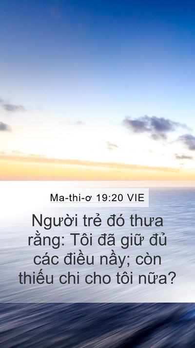 Ma-thi-ơ 19:20 VIE Bible Verse Image