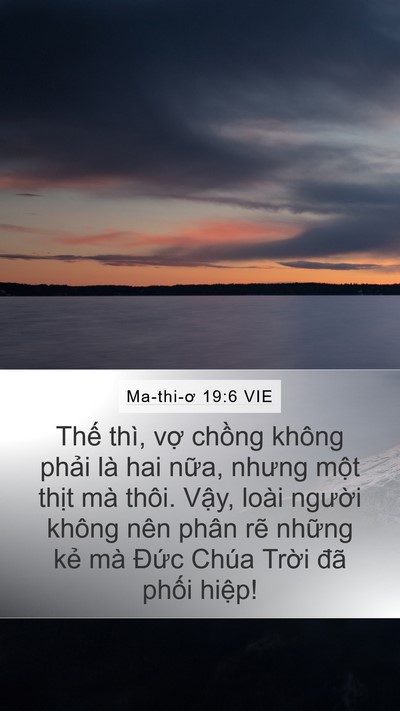 Ma-thi-ơ 19:6 VIE Mobile Phone Wallpaper - Thế thì, vợ chồng không phải là hai - Mobile Bible Verse Wallpaper