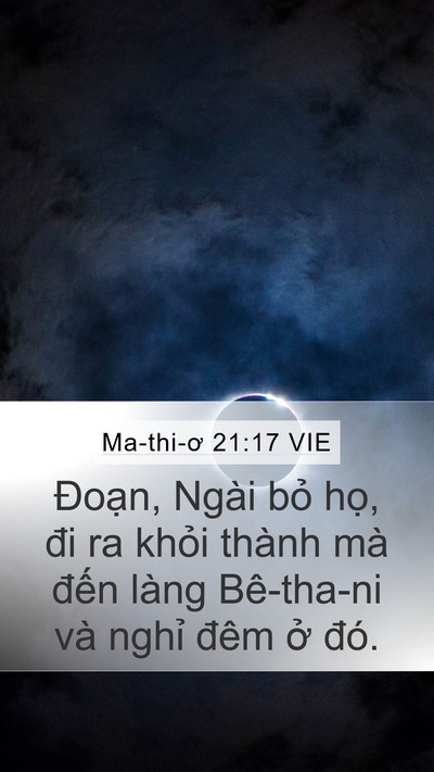 Ma-thi-ơ 21:17 VIE Mobile Phone Wallpaper - Đoạn, Ngài bỏ họ, đi ra khỏi thành - Mobile Bible Verse Wallpaper