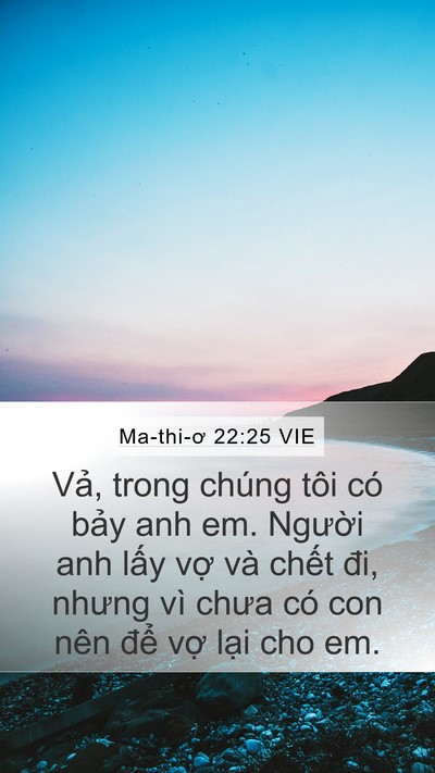 Ma-thi-ơ 22:25 VIE Bible Verse Image