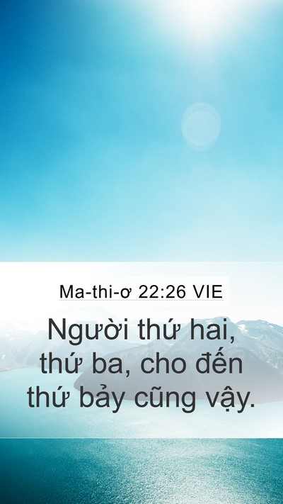 Ma-thi-ơ 22:26 VIE Bible Verse Image