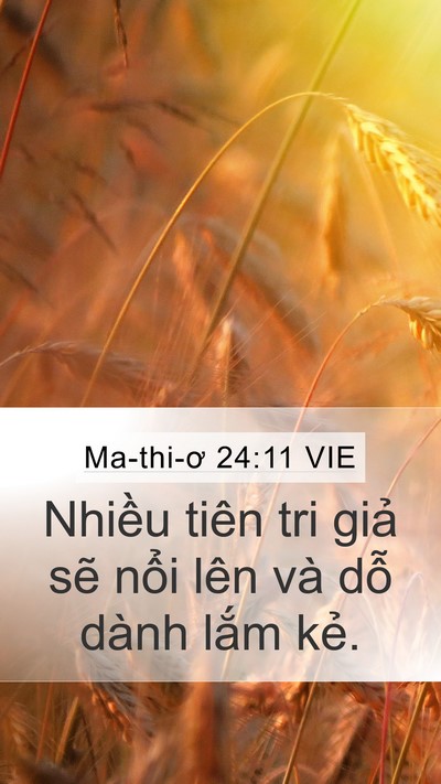 Ma-thi-ơ 24:11 VIE Mobile Phone Wallpaper - Nhiều tiên tri giả sẽ nổi lên và dỗ - Mobile Bible Verse Wallpaper
