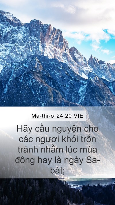 Ma-thi-ơ 24:20 VIE Mobile Phone Wallpaper - Hãy cầu nguyện cho các ngươi khỏi - Mobile Bible Verse Wallpaper