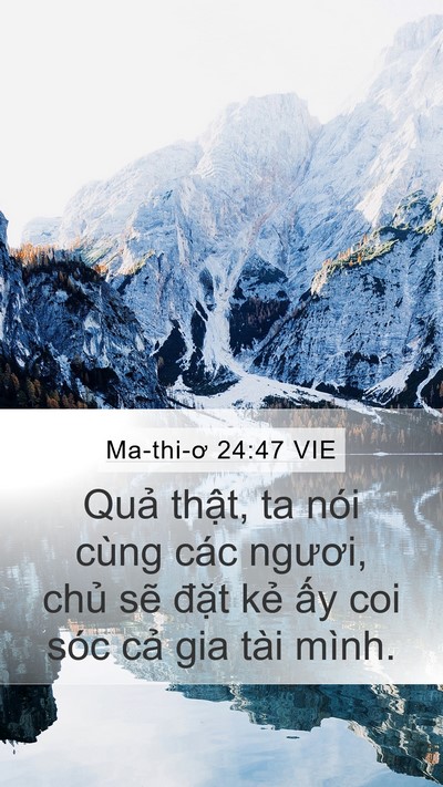 Ma-thi-ơ 24:47 VIE Mobile Phone Wallpaper - Quả thật, ta nói cùng các ngươi, chủ - Mobile Bible Verse Wallpaper