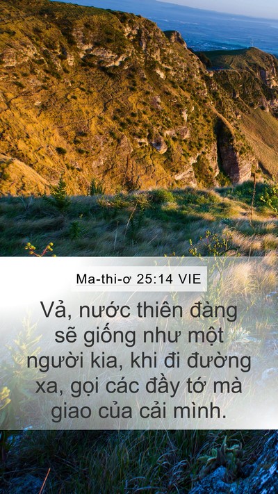 Ma-thi-ơ 25:14 VIE Bible Verse Image