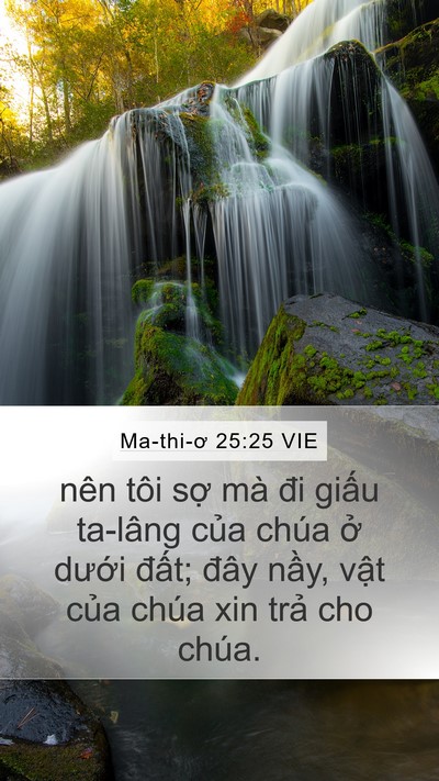 Ma-thi-ơ 25:25 VIE Mobile Phone Wallpaper - nên tôi sợ mà đi giấu ta-lâng của - Mobile Bible Verse Wallpaper