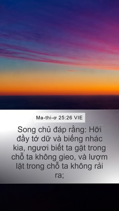 Ma-thi-ơ 25:26 VIE Bible Verse Image