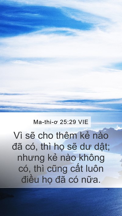 Ma-thi-ơ 25:29 VIE Bible Verse Image