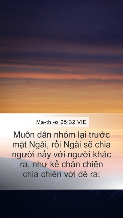 Ma-thi-ơ 25:32 VIE Bible Verse Image