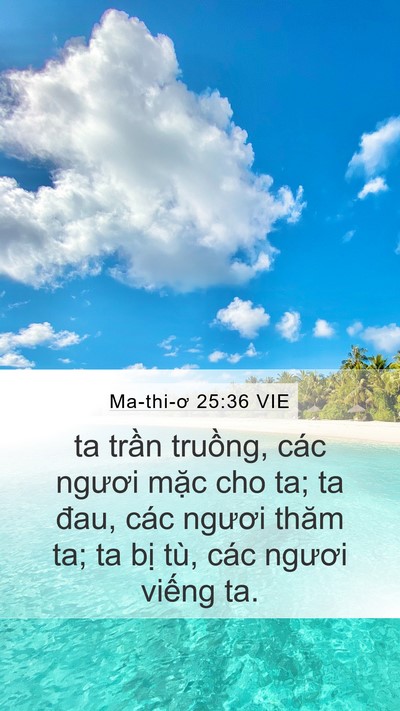 Ma-thi-ơ 25:36 VIE Bible Verse Image