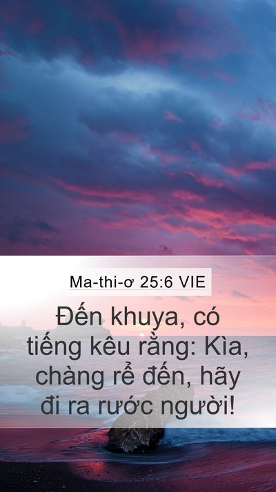 Ma-thi-ơ 25:6 VIE Bible Verse Image