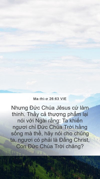 Ma-thi-ơ 26:63 VIE Bible Verse Image