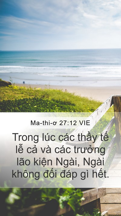 Ma-thi-ơ 27:12 VIE Bible Verse Image