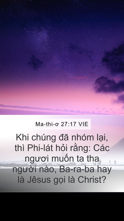 Ma-thi-ơ 27:17 VIE Mobile Phone Wallpaper - Khi chúng đã nhóm lại, thì Phi-lát hỏi - Mobile Bible Verse Wallpaper