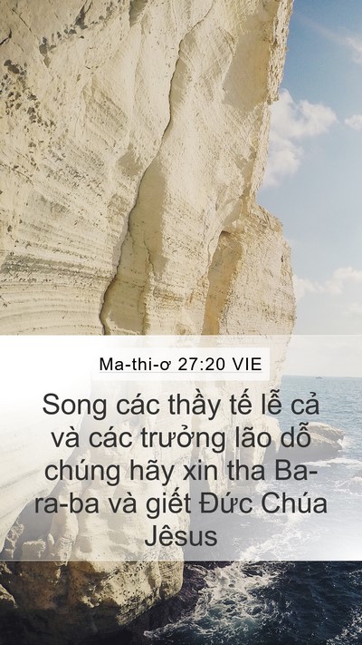 Ma-thi-ơ 27:20 VIE Bible Verse Image