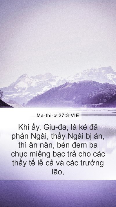 Ma-thi-ơ 27:3 VIE Bible Verse Image