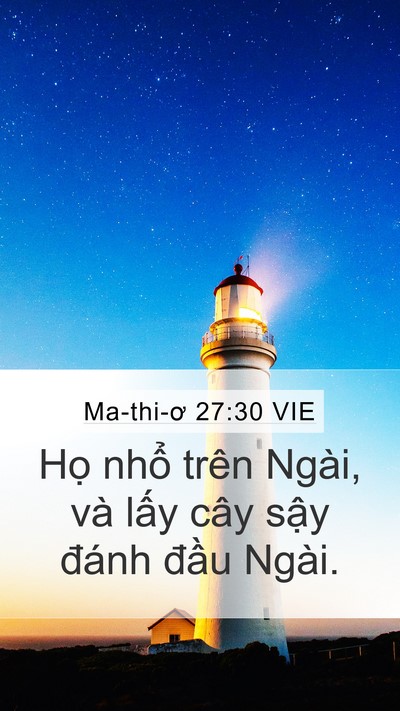 Ma-thi-ơ 27:30 VIE Bible Verse Image