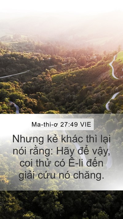 Ma-thi-ơ 27:49 VIE Bible Verse Image