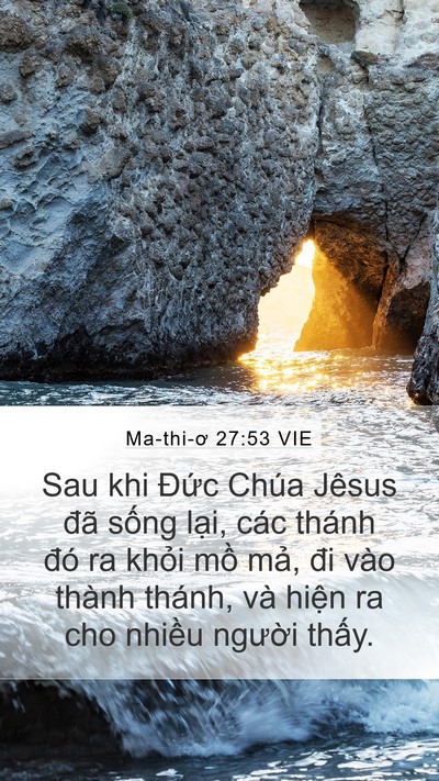Ma-thi-ơ 27:53 VIE Bible Verse Image